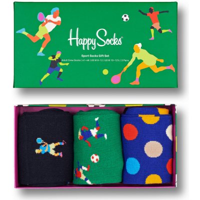 Happy Socks Darčekový box Šport 3 páry ponožiek Zelená