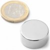 SOLLAU Neodymový magnet valec D 22x10 mm, Neodym, N38, ponikelovaný