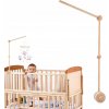 Pohyblivý drevený uchwyt na detskú postieľku ku kolotoču, prírodný