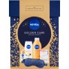 Nivea Golden Care Telové mlieko 400 ml, SG 250 ml, Roll-on 50 ml, Balzam na pery 4,8 g, maska ​​na spanie Darčekové balenie