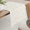 Biante Saténový behúň na stôl LUP-505 Zlato-strieborné vločky na bielom 20x180 cm