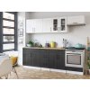 Kuchynská linka BERIZA CHOCO 240cm - Biela + grafit