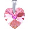 Silvego Strieborný prívesok SRDCE 14mm so Swarovski® Crystals - Light Rose LSW093P