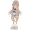 Dekorácia MagicHome Vianoce, Chlapec s modrým šálikom, 38 cm