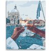Diamantové maľovanie - Drink na promenáde - 40x50 cm, bez dřevěného rámu - výroba CZ