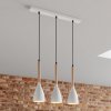 Luminex Závesné svietidlo Muza, 3-plameňové, biele/svetlé drevo - 9108