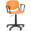 Pracovná stolička ISO s podpierkami rúk, otočná, oranžová