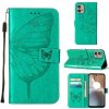 Peňaženkové kožené puzdro EMBOSSED na Motorola Moto G32 - Zelená