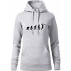Evolúcia volejbal smeč - Mikina dámská Cape s kapucí - 2XL ( Svetlosivý melír )
