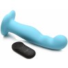 Simply Sweet 21x Vibrating Thick Silicone Dildo with Remote Blue