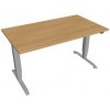 Pracovný stôl Motion, ZO, 3S, 140x61 - 128x80 cm, dub/sivá - 1 kus - 1 KS - základné - 60 mesiacov - 80 cm - elektrický polohovateľný - stôl - cm - Hobis - Motion - 140 cm - 60,5 - 129,5 cm - dub/sivá