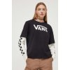 Bavlnené tričko s dlhým rukávom Vans čierna farba VN0A5LAMBLK1 S
