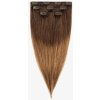 CLIP IN -53 CM, 60G ĽUDSKÉ VLASY Ombre tmavo hnedé a medený blond T4/8