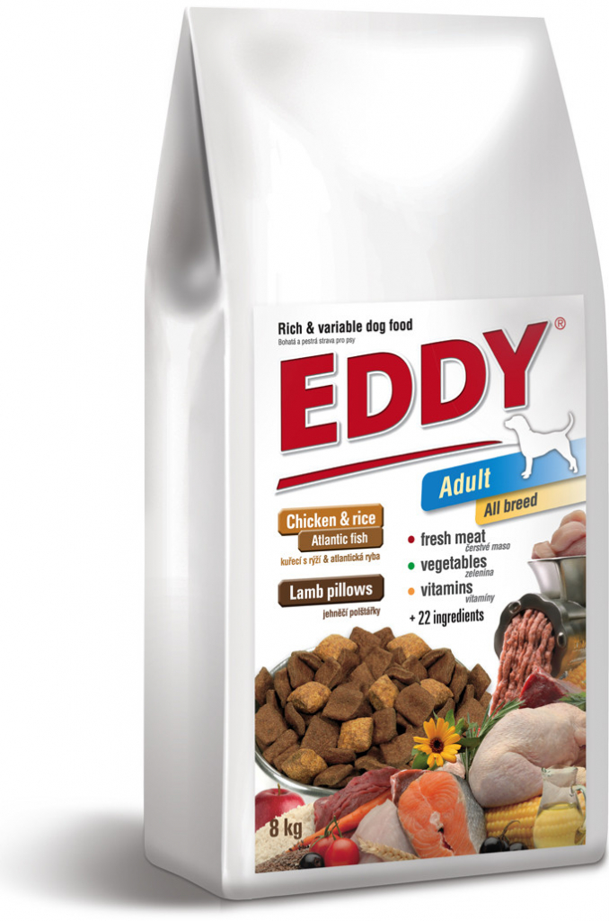 Eddy Dog Adult All Breed kuřecí polštářky s jehněčím 8 kg