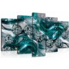 Obraz 5-dielny triptych tyrkys 3D abstrakcia 100x60