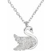 Evolution Group Strieborný náhrdelník so zirkónom biela labuť 12019.1