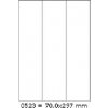 CDRmarket P6009 samolepiace etikety 70 x 297 mm, 3 etikety, A4, 100 listů, biela