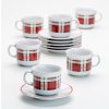 Výrobce po 1 ks Kávová sada 6x keramická šálka s podšálkou károvaná KK03080 + záruka 3 roky zadarmo + záruka 3 roky zadarmo