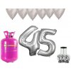 HeliumKing Hélium párty set na 45. narodeniny so striebornými balónmi