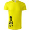 Husľový kľúč gitara - Tričko z organickej bavlny - L ( Citrónová )