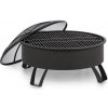 Blumfeldt Oreos, 2 v 1 nádoba na oheň a gril, Ø 75 cm ochrana pred iskrami, Ø 68 cm gril, oceľ, čierna (GQ15-Oreos)