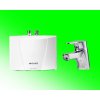CLAGE M3 END s pákovou armaturou včetně uzávěru odtoku - elektrický průtokový ohřívač vody, výkon 3,5 kW, průtok 2 litry / minutu (při Δt 25°C), vypínací průtok: 1,6/1,2 l/min.