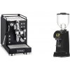 La Pavoni Mini Cellini, black + Eureka Helios 75, black