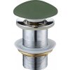 Mexen uzatvárateľná guľatá umývadlová odtoková zátka typu ClickClack, bez prepadu, zelená matná keramická, 79910-43