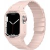AppleKing odolné silikónové puzdro s magnetickým remienkom na Apple Watch 45 mm / 44 mm - ružové - možnosť vrátiť tovar ZADARMO do 30tich dní