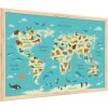 Allboards,Magnetický obraz- mapa světa zvířat pro děti 60x40cm v přírodním dřevěném rámu,TM64D_00060