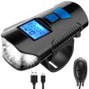 Interlook BL063 | Predné svetlo na bicykel | Vstavaný klaksón 120dB | Funkcia cyklopočítača | 4 svetelné režimy, 300lm, 8h práce, 1500mAh