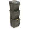 Prosperplast SORTIBOX Sada 3 odpadkových košov 3 x 25 l, šedý kameň IKWB25S3