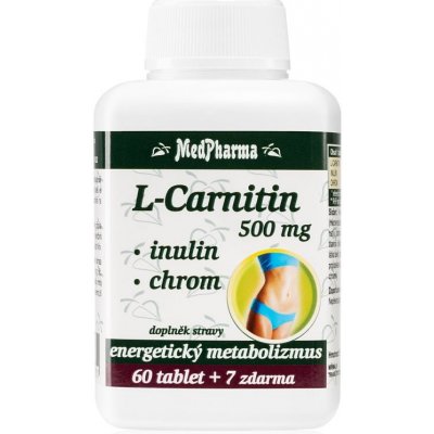 MedPharma L-Carnitin 500mg + Inulin + Chrom tablety na podporu metabolizmu 67 tbl