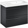 Laufen Ardo Skříňka s umyvadlem 80 cm, P, černá mat, madlo chrom ARDO80PCMCR 1 set
