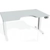 Hobis Pracovný stôl Motion Ergo, PO, 3S, 180x61-128x90 cm, sivá/biela