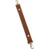 Pro Háčkování Sada kožený popruh 32 cm š. 2 cm hnědý s karabinou zlatá
