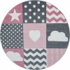 Ayyildiz , Kusový koberec Kids 620 pink kruh, 120x120 (priemer) kruh, ružová, detská izba