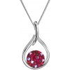 Evolution Group Strieborný náhrdelník so Swarovski kryštálmi kvapka 32075.3 cherry, darčekové balenie