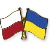 Odznak (pins) 22mm vlajka Poľsko+Ukrajina - farebný