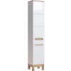CMD Skrinka do kúpeľne BALI WHITE 800 biela/biely vysoký lesk MDF/laminát 35 cm x 187 cm x 33 cm
