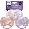 Avent Philips šidítko Ultrasoft Premium Zvířátko 2 ks ružová/oranžová