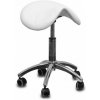 SALON Komplet Kadeřnický taburet AM-302 Sedlo - ergonomický tvar - biely