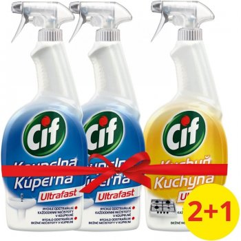 Cif Power&Shine Kúpeľňa čistiaci sprej + Power & Shine Kuchyňa 500 ml