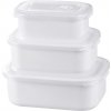 Dóza MagicHome Lunchbox set MB41, obdĺžniková, otvárateľné veko, sada 3 ks, 700/1300/2100 ml
