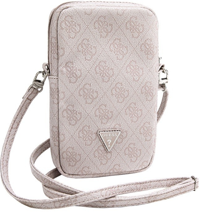 Guess PU 4G Triangle Logo Wallet Phone Bag Zipper ružové