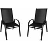 Sada záhradných kovových stoličiek čierna, 2ks