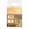 LED sveteľná reťaz - 10 ks teplých bielych LED - 1 m - 2 x AA