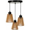 BERGE Drevená závesná stropná lampa, nástenná lampa, 3xE27, kovová do obývačky