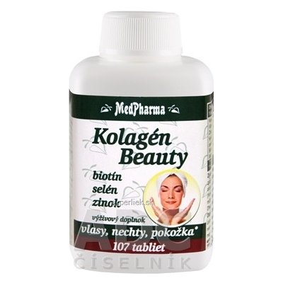 MedPharma Kolagén Beauty – biotín, selén, zinok tbl 1x107 ks, 8594045475999