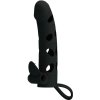 Pretty Love Vibrating Silicone Penis Sleeve With Ball Straps